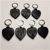 Heartfelt Stitch Charm Set - 7 Black Crochet Progress Keepers &amp; Markers - $43.51