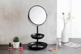 Godinger Round Tabletop Vanity Mirror Standing Tray 2 Tier Portable Tray - - £23.33 GBP