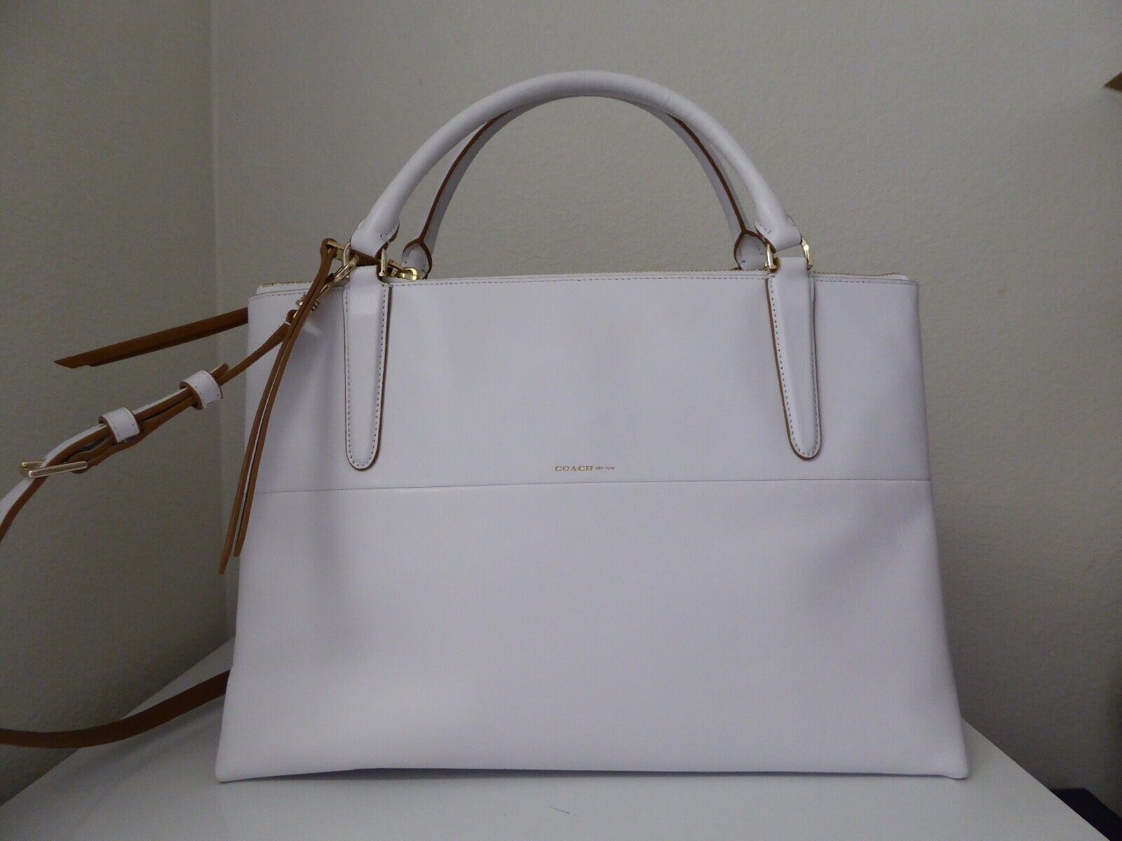 New Coach Borough White Smooth Leather Edge and 26 similar items