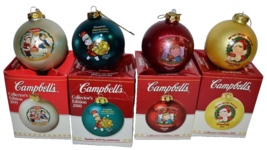 Vtg Campbell’s Soup Kids Christmas ball Ornaments 1999 2000 2001 2002 4pc - $14.85