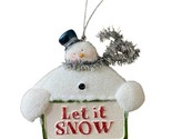 Midwest  Snowman Let it Snow Christmas Ornament Black White Red  3 in - £6.19 GBP