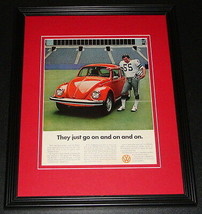 Lee Roy Jordan 1975 Volkswagen Beetle Framed ORIGINAL Advertisement Photo Cowboy - £27.69 GBP