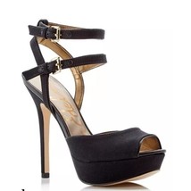 Sam Edelman 8.5 Nadine Heels Black Glitz Open Toe Platform Shoes Stiletto . - £36.16 GBP