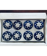 Set 8 Casa Decor Ceramic Drawer Cabinet Pull Knobs Handmade Blue Polish ... - €20,41 EUR