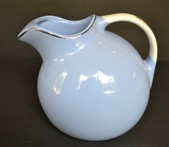 Vintage Hall&#39;s Superior Quality Kitchenware Rose Parade Ball Blue Pitcher USA - £18.87 GBP