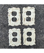 Lot of 4 Cast Iron Standard Outlet Covers w/ Small Birds Vintage - £61.29 GBP