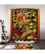 Sexy Black Woman Goddess of Fruit Shower Curtain - $445.30 MXN+