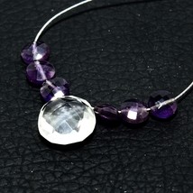 Crystal Quartz Faceted Round Coin Amethyst Bead Briolette Natural Loose Gemstone - £5.16 GBP