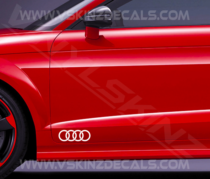 Audi Rings Premium Cast Door Decals Kit Stickers S-line TT RS A3 A4 A5 Quattro