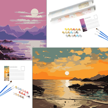 Oil Paint by Numbers Kit for Adults Easy Couples Beginners DIY Gift 2Pc Paintwor - £27.33 GBP