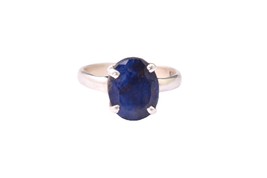 Natural Sapphire Prong 925 Sterling Silver Handmade Engagement Ring For Women - £31.48 GBP