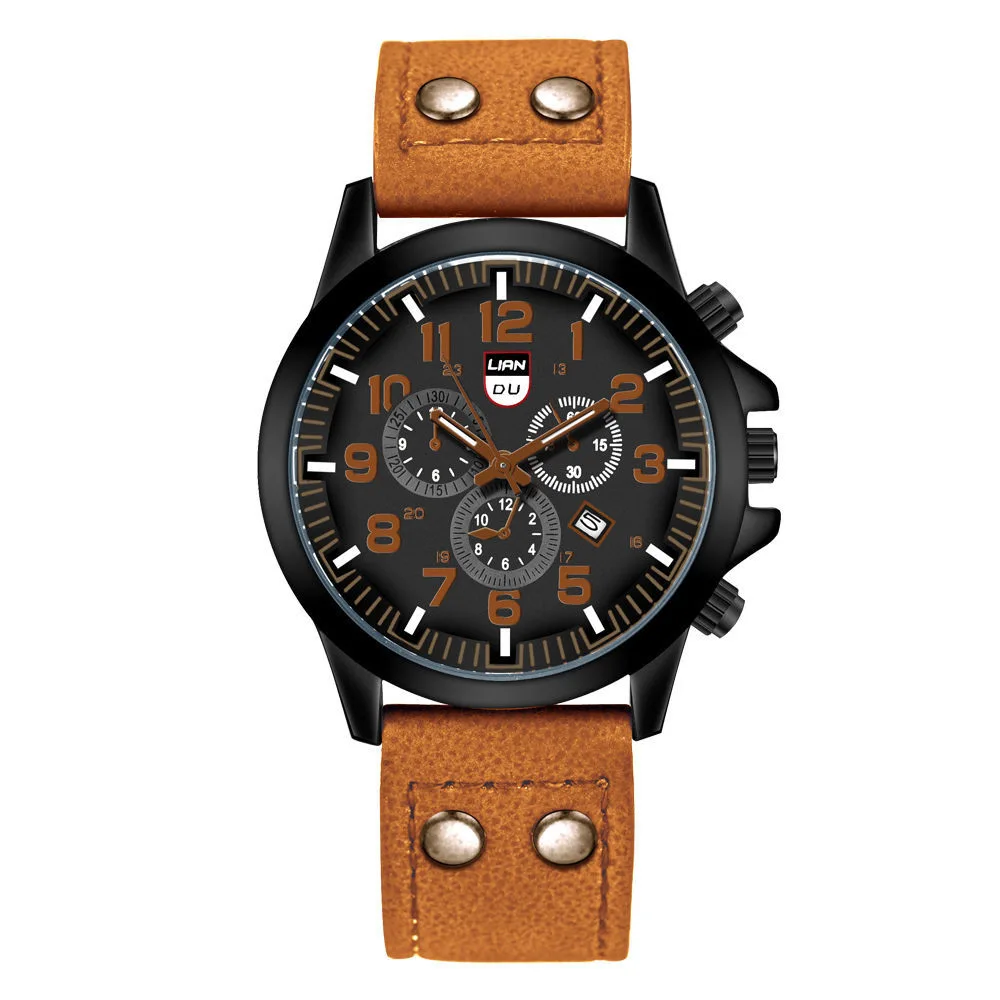 2020 New   Stainless Steel Waterproof Date Leather  Watch  Clic Men Watch  Mascu - £85.24 GBP