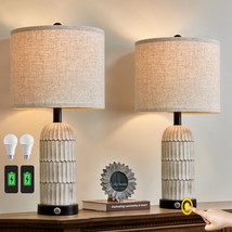 22.5 3-Way Dimmable Touch Control Table Lamp Set Of 2 With Usb Charging Ports Fo - £81.52 GBP