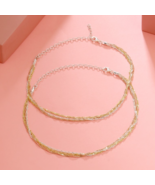 925 Sterling Silver Tro Tone Twisted Anchor Chain Anklet Jewelry For Wom... - $127.52 CAD