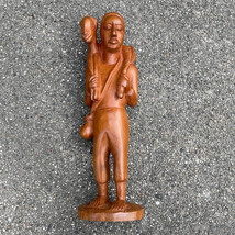 Liberia Wood Carving Man With Goat on Shoulder 13&quot; - £19.13 GBP