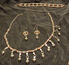 Gently Used Beautiful Beaded Necklace, Bracelet &amp; Earrings Set - Vgc - Beautiful - £27.86 GBP