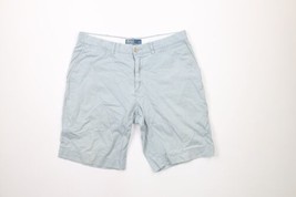 Vintage 90s Ralph Lauren Mens 34 Distressed Flat Front Chino Golf Shorts Blue - £31.61 GBP