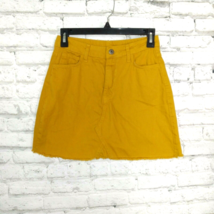 Nasty Gal Collection Skirt Womens 4 Yellow Denim Cut Off Pockets Short Mini - £16.10 GBP