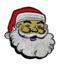 Santa Face [Laughing} Embroidered Iron on/Sew Patch [3&quot;3&quot;] [Made in USA] - £9.22 GBP