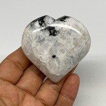 103.1g, 2.3&quot;x2.4&quot;x0.8&quot;, Rainbow Moonstone Heart Crystal Gemstone @India, B29744 - £9.89 GBP