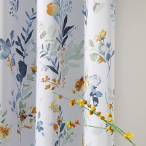 Mysky Home Floral Curtains 84 Inches Long Thermal Insulated Room, Grommet Top. - £36.03 GBP