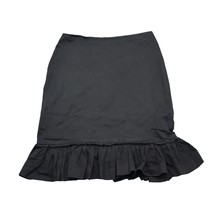 Finity Studio Skirt Womens 8 Black Plain Ruffled Hem Back Zip Pencil Cut - £16.06 GBP