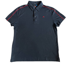 J. Lindeberg Men’s Club T Lux Golf Pique Polo Shirt Sz XL Regular Fit Black - £22.28 GBP