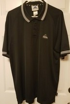  VTG Adidas Climalite Golf Polo Shirt Men&#39;s Large Black w/ Textured 3 Stripes - £11.41 GBP