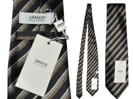 ARMANI Cravate Homme 100% Soie Fabriquée En Italie AR01 T0G - £40.44 GBP