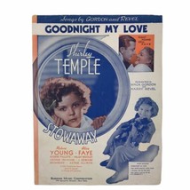 Vintage 1936 Shirley Temple Stowaway Sheet Music Goodnight My Love Alice Faye - £9.68 GBP