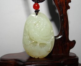 YW 1.8&quot; China Certified Nature Hetian Nephrite Jade Fine Carved Aupiciou... - £77.43 GBP