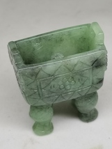 Icy Ice Green 100% Natural Burma Jadeite Jade Four-legged Tripod Hand Piece - £613.37 GBP