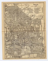 1890 ORIGINAL ANTIQUE MAP OF HALLE / VERSO DESSAU GERMANY - £17.13 GBP