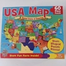 Master Pieces USA Map 60 State Shaped Pieces Explorers Jigsaw Puzzle - $9.78