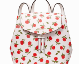 New Kate Spade Lizzie Medium Flap Backpack Festive Rosette Saffiano / Du... - $123.41