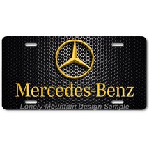 Mercedes-Benz Inspired Art Gold on Mesh FLAT Aluminum Novelty License Tag Plate - £14.15 GBP