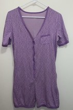 Pajamagram Women’s Purple Sleep Romper Shorts S  Bust 34” To 36” Snaps O... - £5.97 GBP