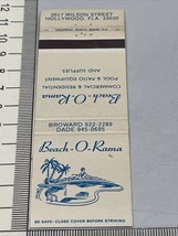 Vintage Matchbook Cover. Beach-O -Rama  Pool &amp; Patio Equipment  Hollywood FL gmg - £9.29 GBP