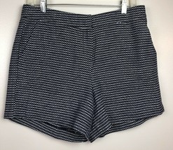 Sandro Dress Shorts Women 10 Chino Navy Blue White Printed Cotton Pockets Casual - £21.90 GBP