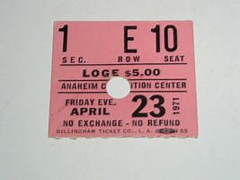 Judy Collins Concert Ticket Stub Vintage 1971 Anaheim Convention Center - $59.99