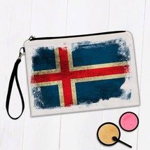 Iceland : Gift Makeup Bag Distressed Flag Vintage Icelandic Expat Country - £9.38 GBP