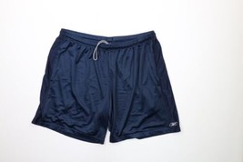 Vintage 90s Reebok Mens Size XL Mesh Color Block Above Knee Shorts Navy Blue - £38.84 GBP