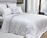 Yves Delorme Neige Snowflakes King Flat Sheet Silver Medallion Embroider... - $155.00