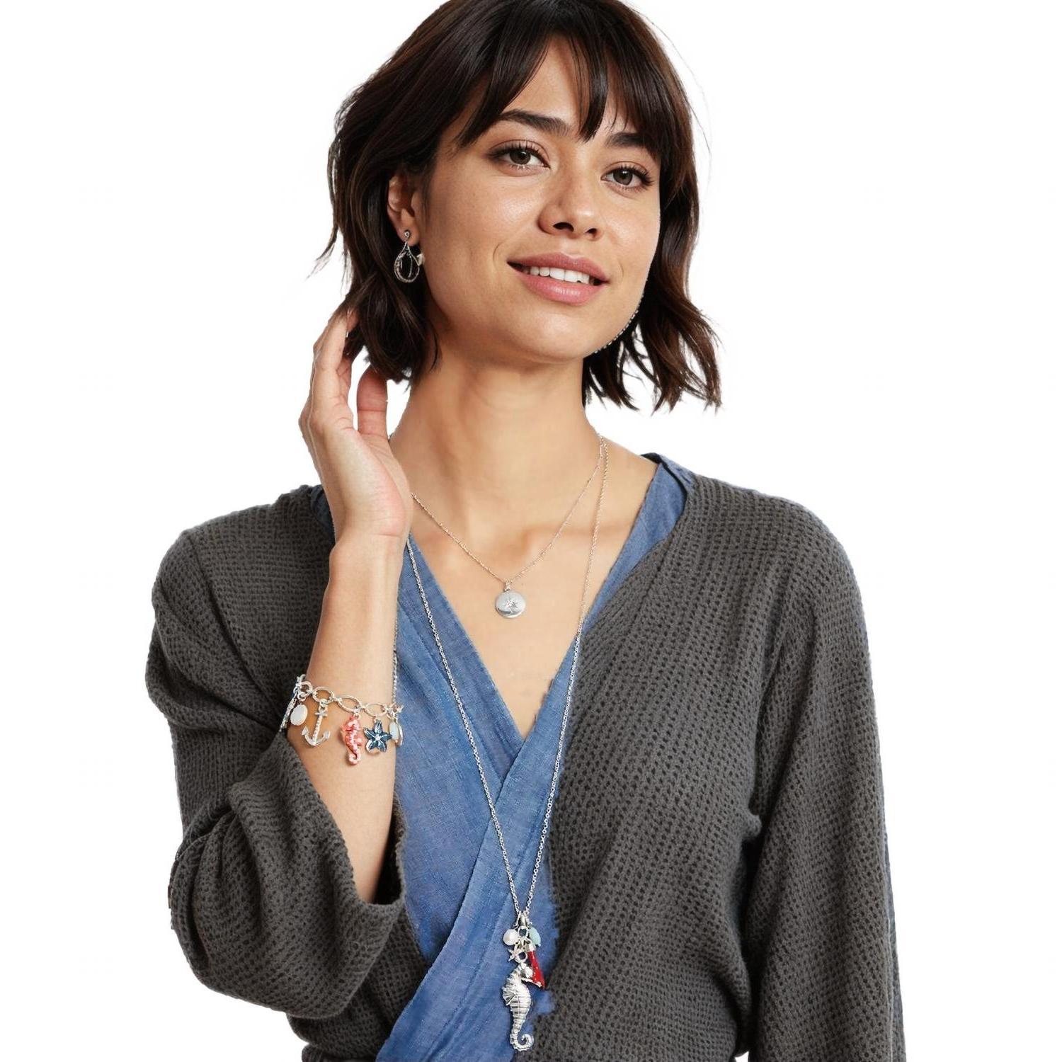 Brighton women&#39;s under the sea convertible necklace in Silver-pearl - si... - £47.66 GBP