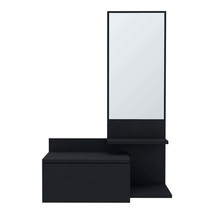 Lowell Black Floating Hallway Cabinet - Space-Saving Engineered Wood - $141.99