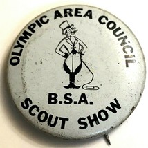 Vtg Boy Scout Of America BSA Olympic Area Council Scout Show Pinback Button - £7.07 GBP