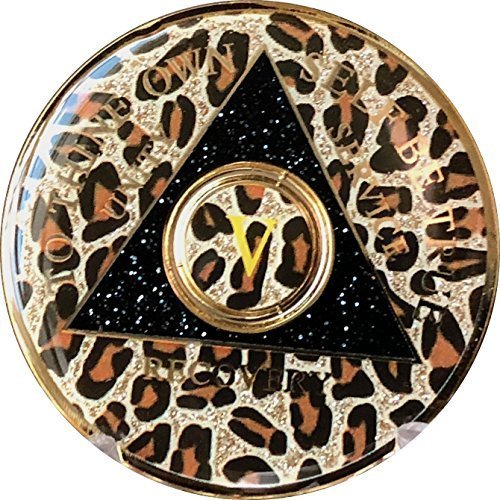 6 Year AA Medallion Leopard Print Tri-Plate Bling Bling Chip VI