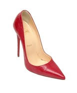 CHRISTIAN LOUBOUTIN So Kate 120 Red Pink Faux Croc Leather Pump Pointed ... - £352.45 GBP
