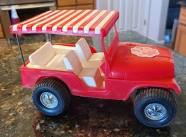 Vintage Gay Toys Plastic Red Jeep Flower W Top READ - £39.87 GBP