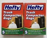 2 Boxes - Hefty Trash Compactor Bags, 18 Gal., 5 Count Each Box - £26.53 GBP